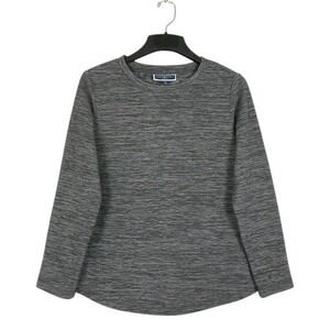 Karen‎ Scott Sport Top Womens S Gray Micro Fleece Long Sleeve Crew Neck Casual